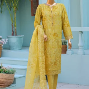 HZ Ninokara Embroidered Jacquard Suit Unstitched 3 Piece NJE-7005 Yellow