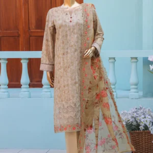 HZ Ninokara Embroidered Jacquard Suit Unstitched 3 Piece NJE-7006 Brown