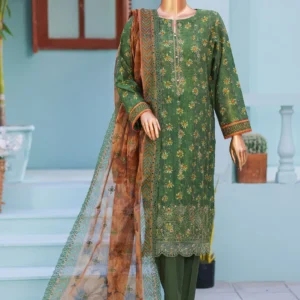 HZ Ninokara Embroidered Jacquard Suit Unstitched 3 Piece NJE-7017 Green