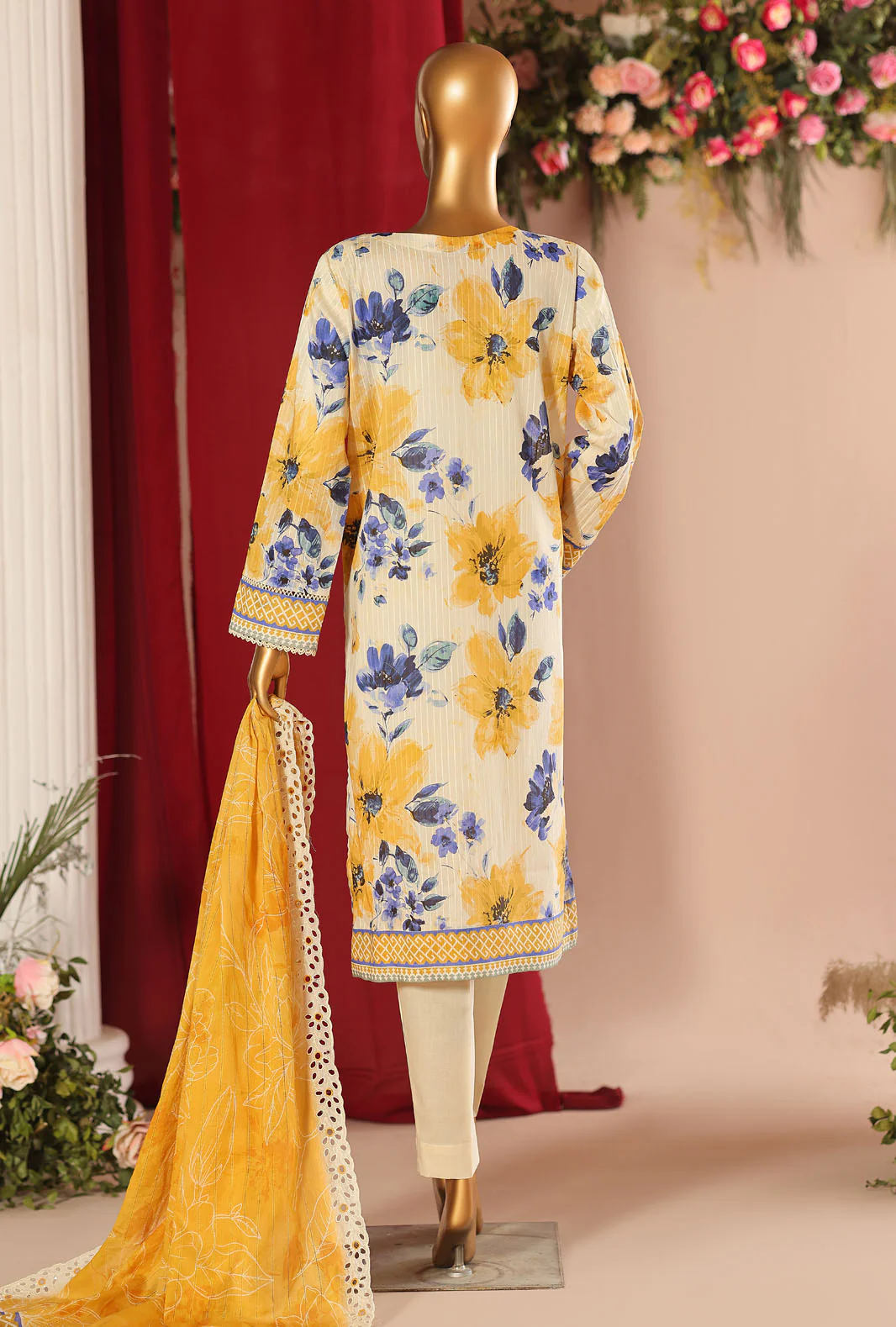 HZ Nayab Embroidered Lawn Suit Unstitched 3 Piece NPE 02 - Multi Color - Image 2