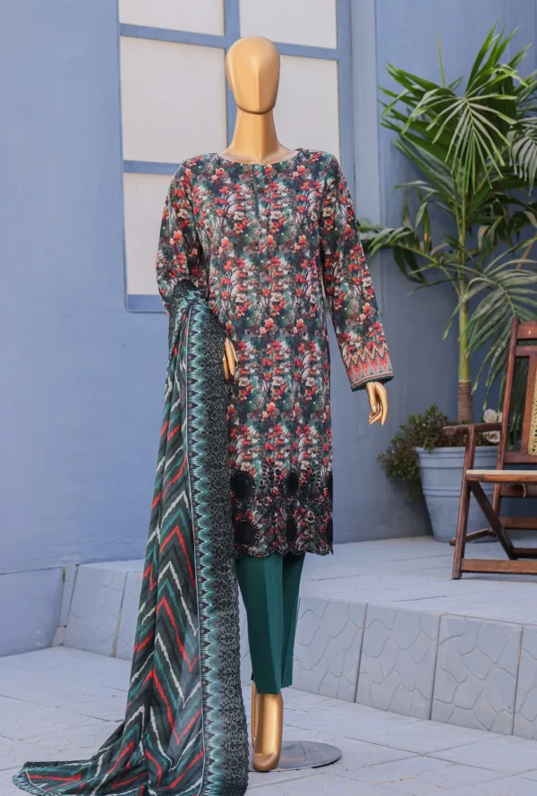 HZ Premium Embroidered Lawn Unstitched 3 Piece PEC-609 Multi Color ...